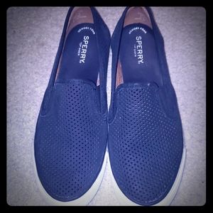 Navy Sperry Slip ons